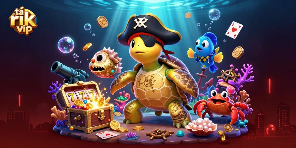 Experience the thrill with tải rik vip, exploring a vibrant pirate-themed treasure hunt in an engaging underwater scene.