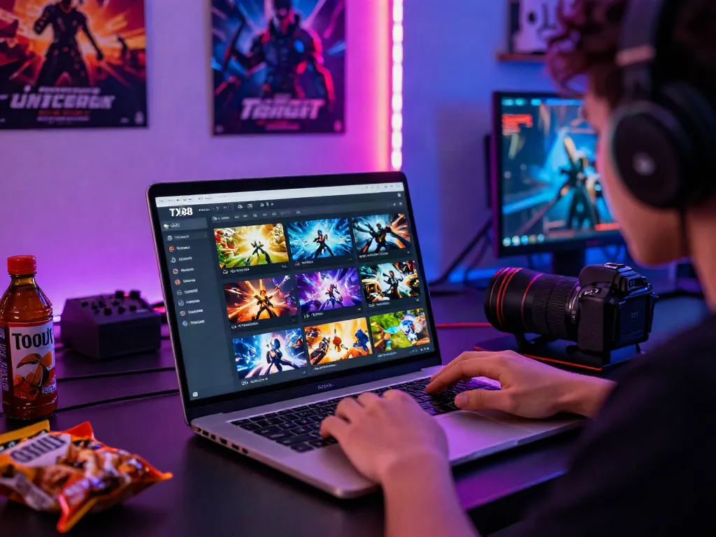 Engaging TX88 gaming experience with user exploring diverse games.