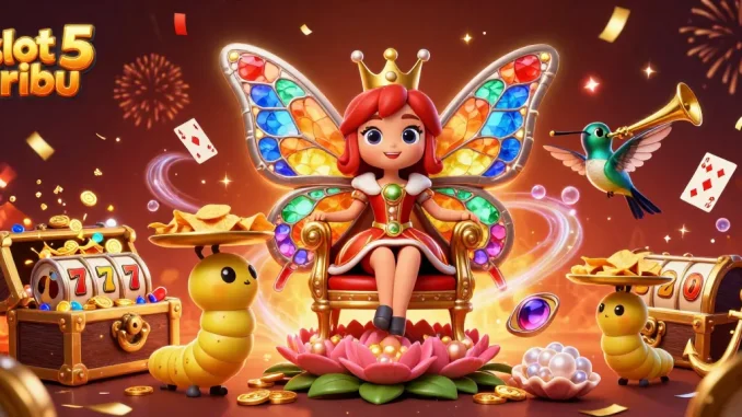 Experience the thrill of slot 5 ribu with vibrant characters and casino elements in a dazzling celebration.